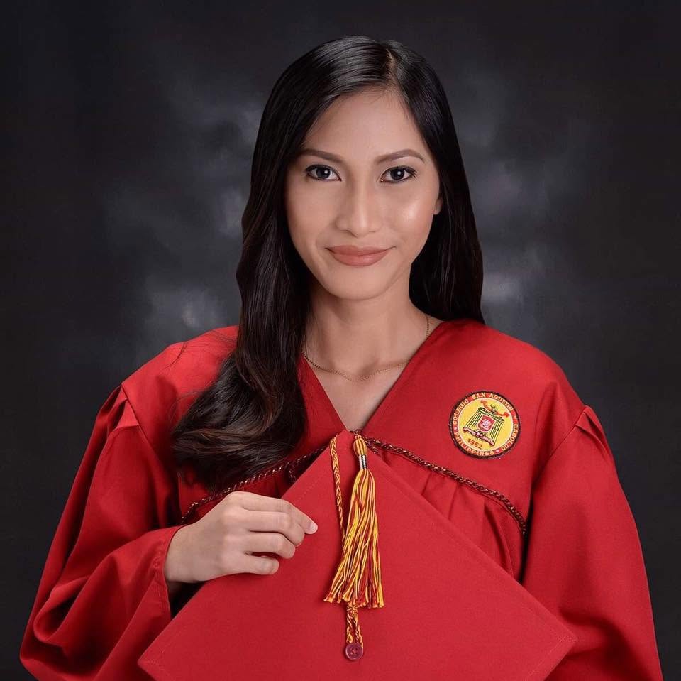 Rachel Mae Trinidad at her senior high school graduation
